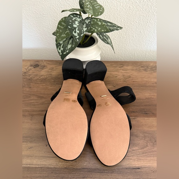 42 gold liya slide sandals with block heel in suede black size 8.5/39. - Picture 7 of 8